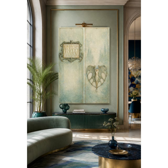 Art Nouveau Large Art Nouveau Jewelry Study "Verdigris Oracle" – 40" X 60" Fine Art Print on Brushed Metal For Sale - Image 3 of 10