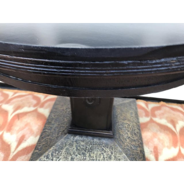 Black Round Table on a Leg Covered with Pressed Brass Sheet. 1920s For Sale - Image 17 of 18