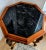 Victorian Victorian Octagonal Black Marble Accent Table – Ornate Carved Wood Base For Sale - Image 3 of 9