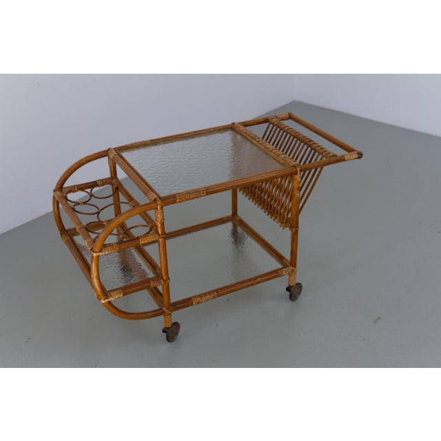 Danish Bamboo and Rattan Bar Cart, 1950s. Early Scandinavian Mid-Century Modern does also include furniture made from...