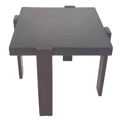 Dark Brown Square Side Table in the style of Porada Arredi, 1960s For Sale