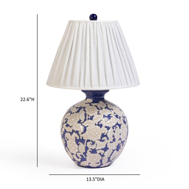 Diana Blue & White Chinoiserie Table Lamp For Sale In Los Angeles - Image 6 of 7