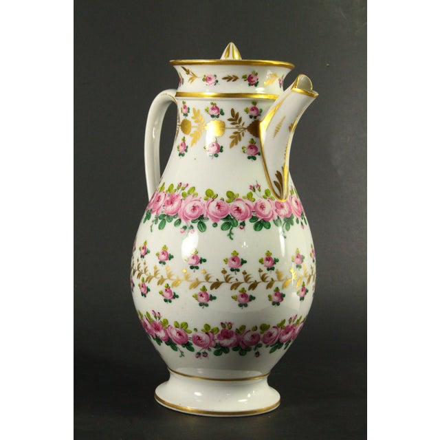 Early 19th Century Circa 1810-15 First Empire Old Paris Porcelain Coffee / Tea Pot & Sugar Bowl - 2pcs For Sale - Image 5 of 18