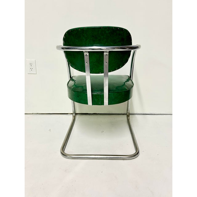 Mid-Century Modern 1960s Vintage Deco Sweeping Arm Lounge Chair by Chromcraft For Sale - Image 3 of 9