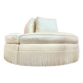 Councill Bespoke Luxury Semicircle Striped Sofa Made in Nc, Usa - Rare Item Unused For Sale