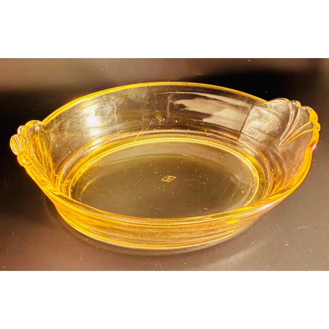 1930s 1930s Heisey Empress Sahara Yellow Glass Marmalade Jar With Recessed Li For Sale - Image 5 of 12