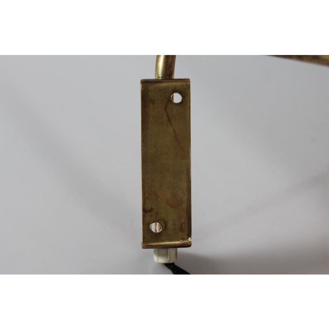 Flexible Wall Light in Brass and Cane in the style of Paavo Tynell, Denmark, 1950s For Sale - Image 12 of 15