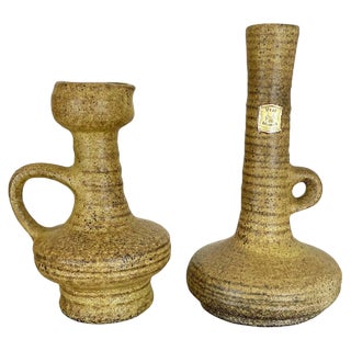 Ceramic Studio Pottery Vases attributed to Vest Keramiek, Netherlands, 1970s, Set of 2 For Sale