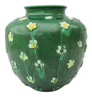 Antique Japanese Green Glazed Vase