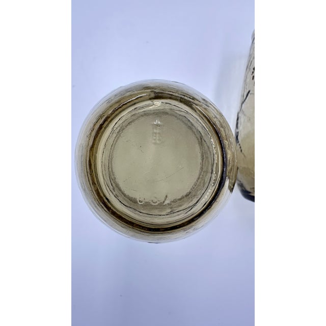 Brown Anchor Hocking Vintage Brown Sherwood Crinkle Juice & Water Drinking Glasses 8pc For Sale - Image 8 of 8