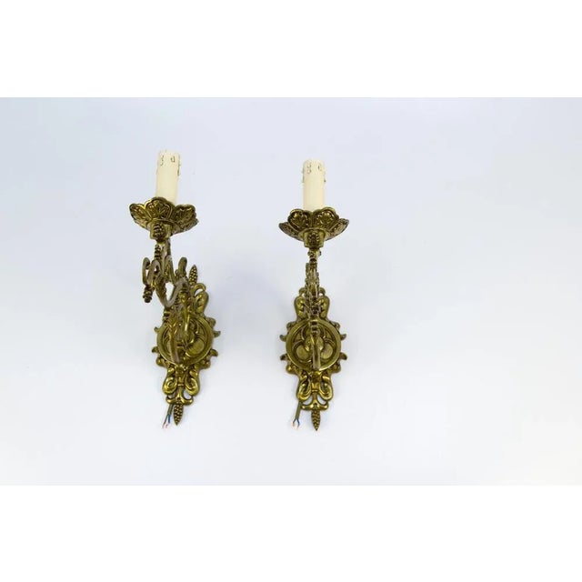 French Neoclassical Style Bronze Wall Lights, Set of 2 For Sale - Image 16 of 18