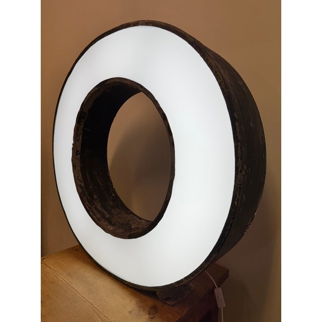 Large Vintage Illuminated Advertising Letter O, 1960s For Sale - Image 12 of 14