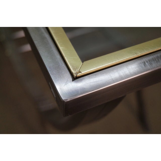 1990s Design Institute of America Brushed Metal Console For Sale - Image 5 of 10