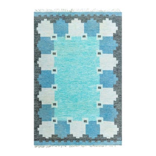 Doris Leslie Blau Vintage Swedish Flat Woven Rug by Ingegerd Silow For Sale