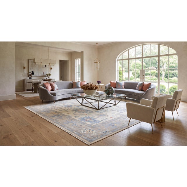Elevate your interior with this exquisite Modern Oushak Style Hand-Knot Wool Area Rug, crafted to bring understated luxury...