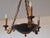 Beautiful 3 arm empire style chandelier crafted in solid bronze with a metal central bowl in dark green, three swan-shaped...