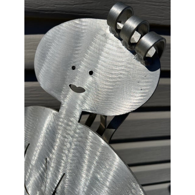 1980 Postmodern Fred Gartboz Aluminum Woman Body Magazine Rack For Sale - Image 4 of 7