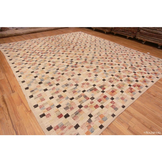 Eye-Catching Large Colorful Geometric Tile Design Modern Area Rug, Country of origin: Central Asia, Circa date: Modern...