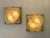Mid-Century Modern Space Age set of 4 wall lights lamps lighting sconces blumpy textured murano glass and brass, gilt gold...