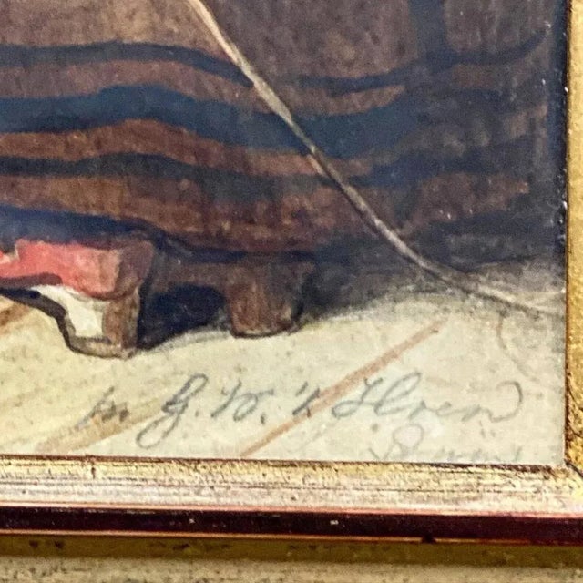 Gertrude Maria, Figurative Scene, 1880, Watercolor, Framed For Sale - Image 7 of 9