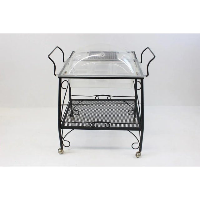 Mid 20th Century Mid Century Modern Metal and Lucite Patio Bar Cart For Sale - Image 5 of 13
