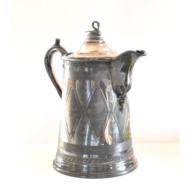 Mid 19th Century Antique C.1860-1870 Reed & Barton Stimpson Silver Plate Water Pitcher For Sale - Image 5 of 13