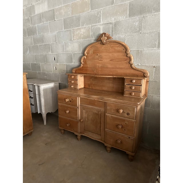 Folk Art Antique Pine Sideboard For Sale - Image 3 of 12