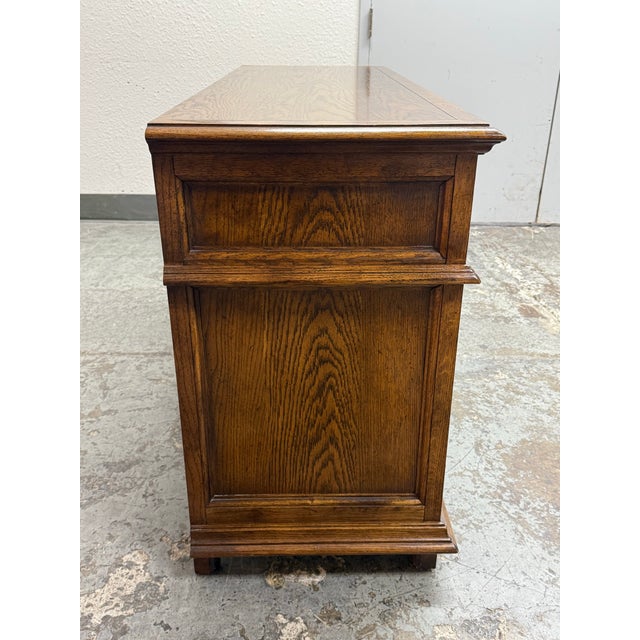 Century Furniture English Tudor Style Oak Wood Sideboard For Sale In San Francisco - Image 6 of 12
