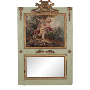 19th Century French Trumeau Mirror With Painting