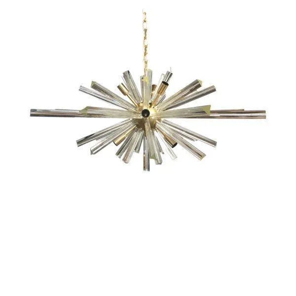 Early 21st Century Transparent Triedro Murano Glass Oval Sputnik Chandelier For Sale - Image 5 of 6