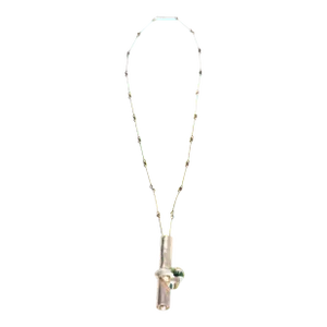 Vintage Bjorn Weckstrom for Lapponia Sculptural Sterling Silver & Resin Necklace