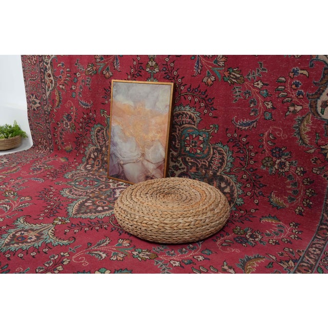 1970s Vintage Persian Handmade Wool 10x12 Red Area Rug For Sale - Image 11 of 11