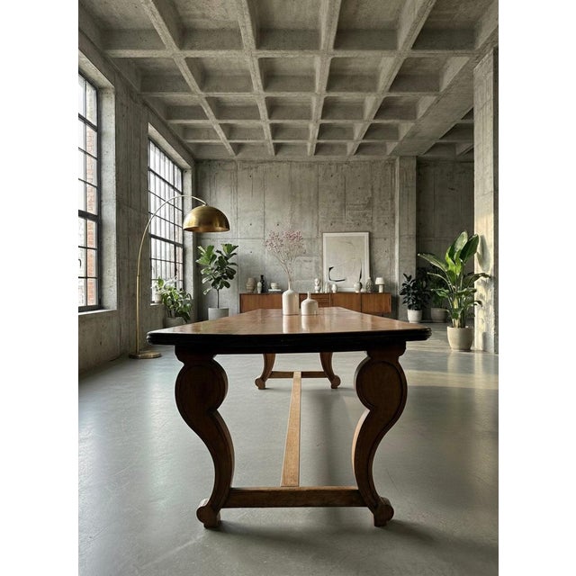 Unique and absolutely beautiful French monastery table made from solid nutwood in 325cm from the 19th century. Very heavy...
