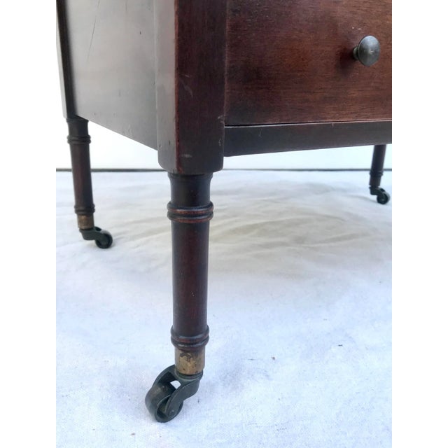 Brown Antique Canterbury Magazine Rack on Casters For Sale - Image 8 of 9