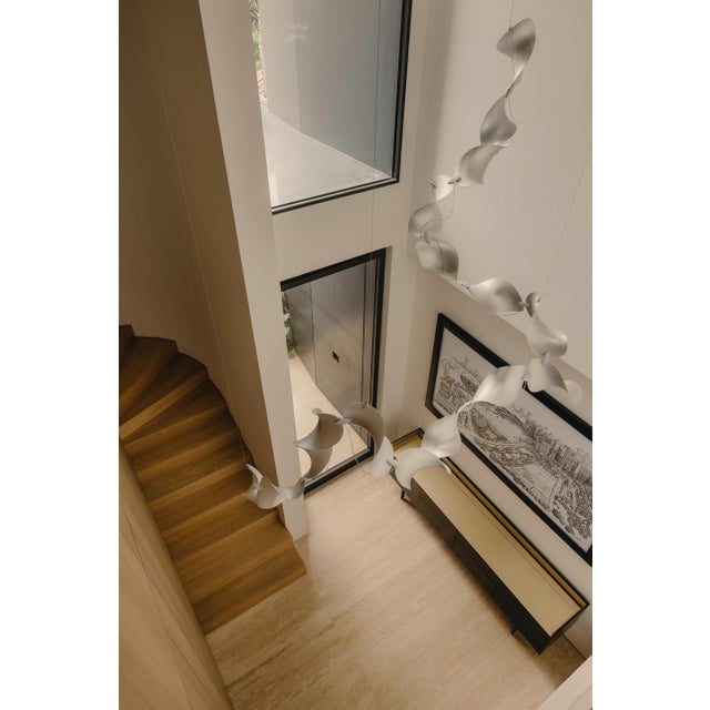 Dune 8 Curve Pendant Light with Silver Polished Shades by Daniel Becker For Sale - Image 9 of 12