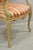 Vtg French Louis XV Style Green & Pink Painted Arm Chair Fauteuil Striped Fabric For Sale - Image 11 of 13