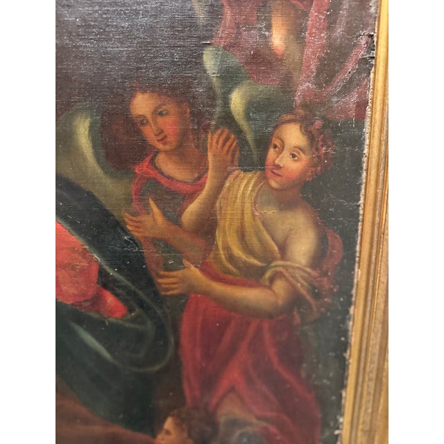 19th Century Spanish Colonial School “Death of Saint Joseph” Religious Oil Painting For Sale In Los Angeles - Image 6 of 8