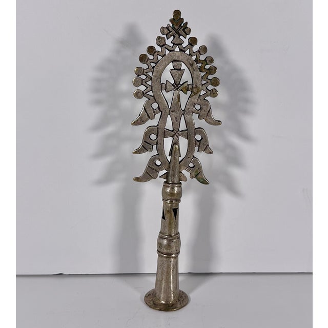 Late 19th Century Antique Ethiopian Coptic Processional Cross For Sale - Image 5 of 13