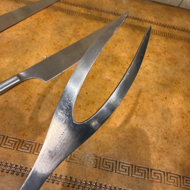 Kalmar Post-Modern Designs Stainless Steel Cutlery Carving Set 3 Pieces Italy For Sale - Image 17 of 17