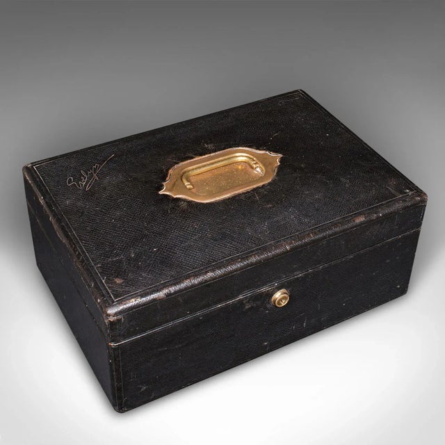1890s Victorian Antique Correspondence Box, English, Leather, Writing Case For Sale - Image 13 of 13