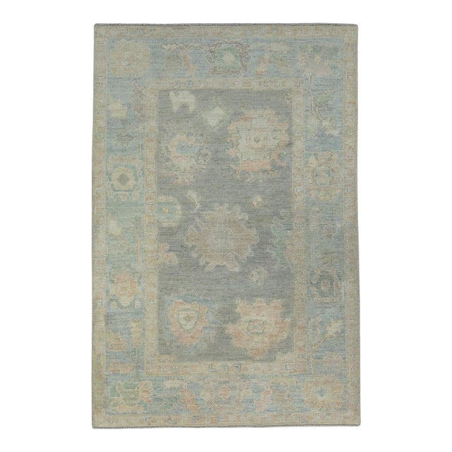 Turkish Oushak Rug 3'9" x 5'8" #17347 For Sale