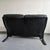 Vintage Scandinavian Two-Seater Sofa in Black Leather and Curved Wood, 1970s For Sale - Image 4 of 18