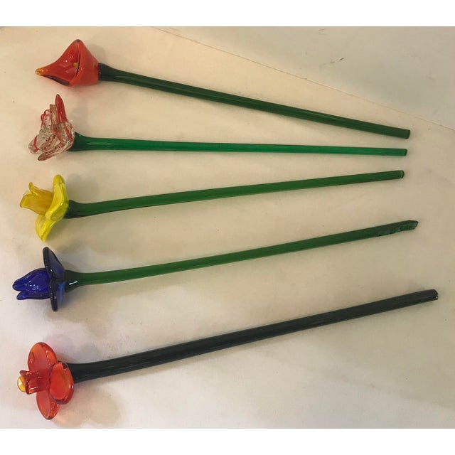 Vintage Blown Glass Flowers Set of 5 Chairish