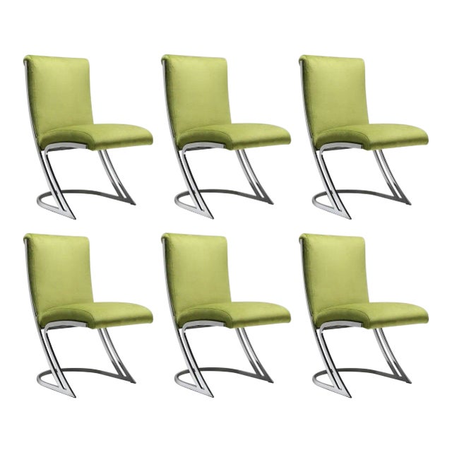 Pierre Cardin Chrome Dining Chairs - Set of 6 For Sale