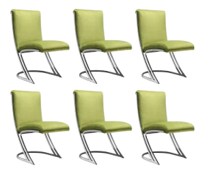 Pierre Cardin Chrome Dining Chairs - Set of 6