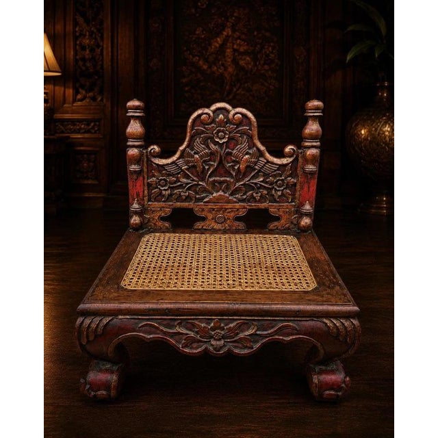 Wood Javanese Carved Ceremonial Sunat Throne Chair, Indonesia, 1900 For Sale - Image 7 of 13