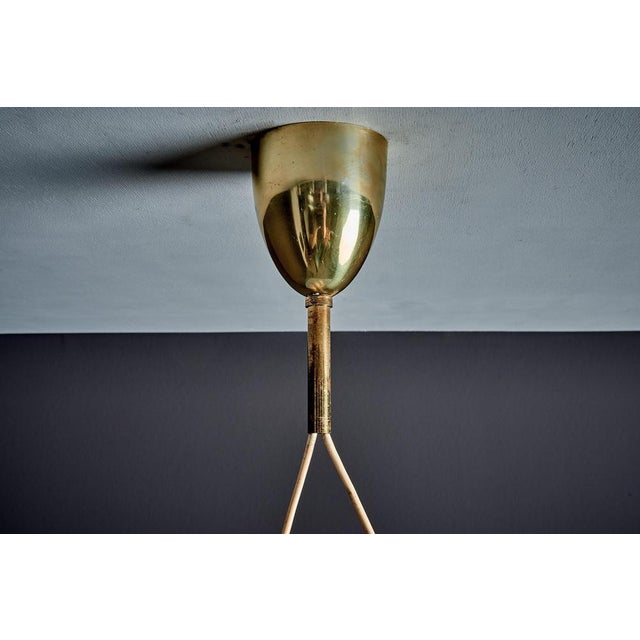 Sculptural Pendant Light with Sweeping Frosted Glass Shade, Italy, 1950s For Sale - Image 12 of 14