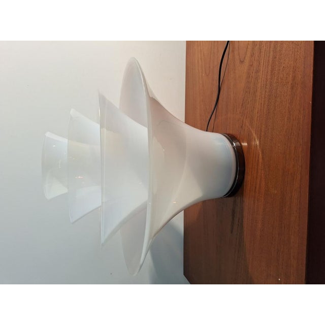 Table Lamp Petal Model with 4 Opalescent Glasses and Floral Motifs from Murano For Sale - Image 9 of 18