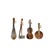 This set of four miniature musical instruments showcases the artistry of finely carved agate, featuring a warm palette of...