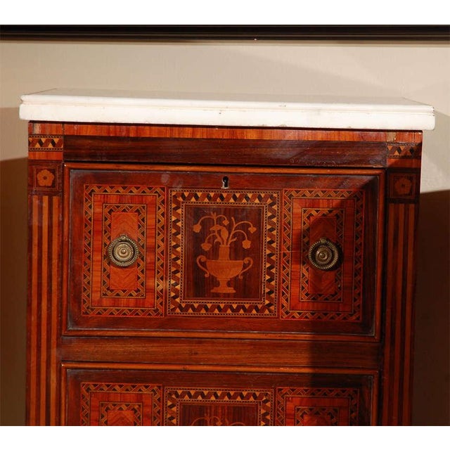 Petite Marble-Top Commodini - A Pair For Sale In Los Angeles - Image 6 of 8